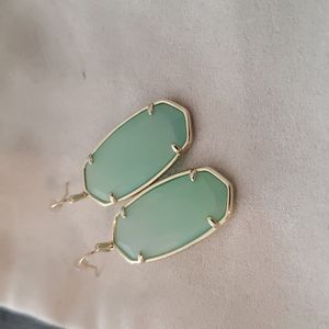 Kendra Scott Faceted Elle Drop Earrings in Matte Mint Iridescent